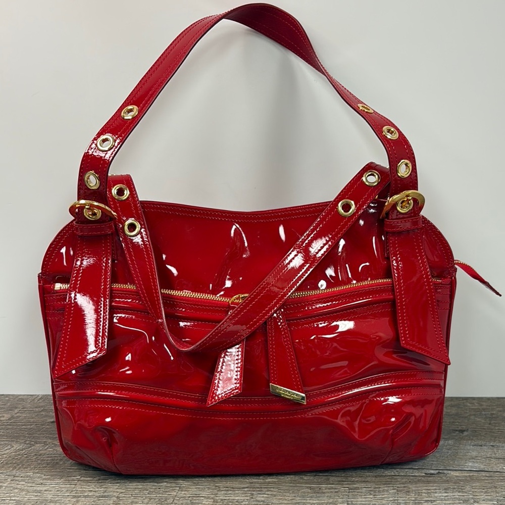 Stefano Serapian Milano Red Patent Leather Shoulder Bag Made in Italy | Like New